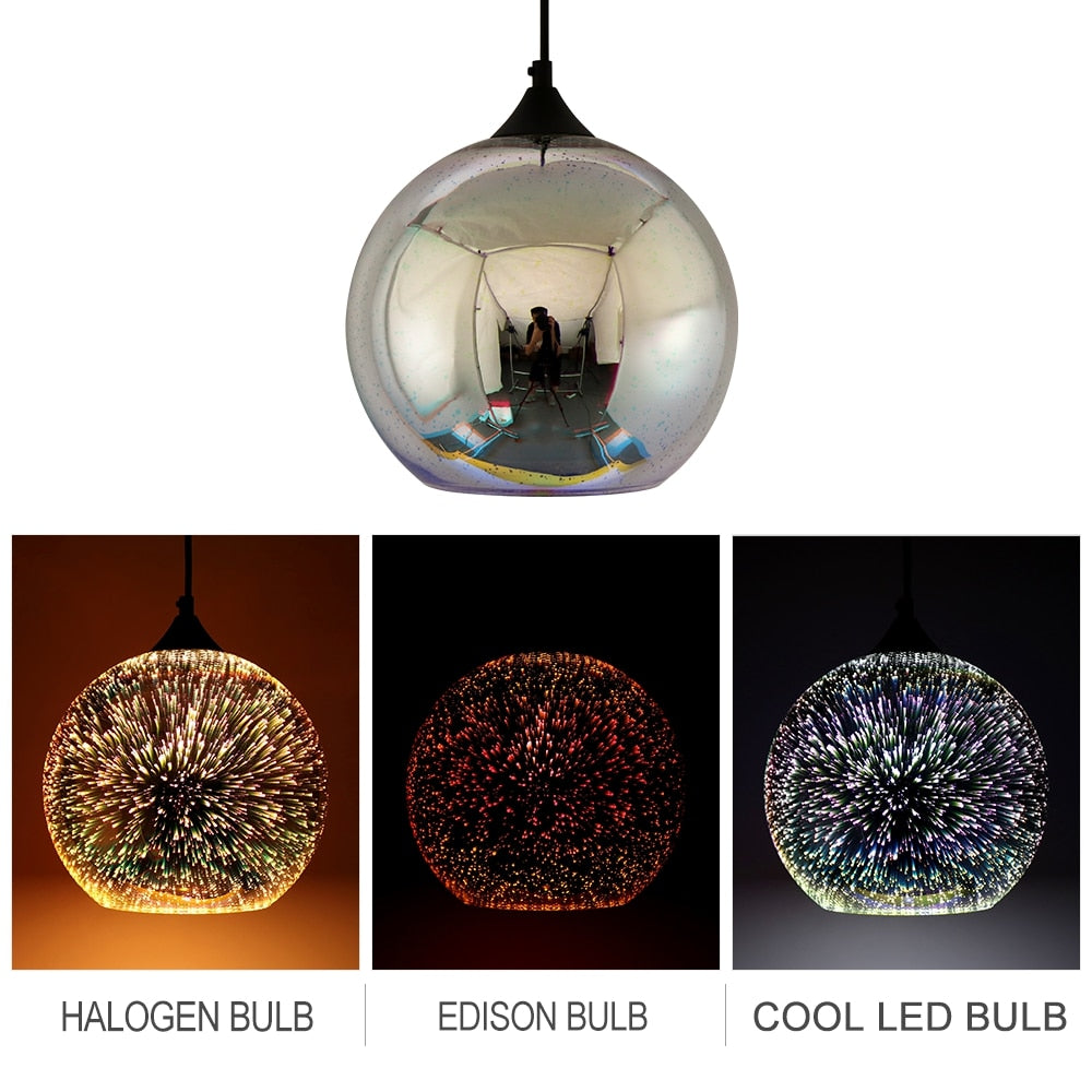 Starry Night Pendant Lights Colorful Creative Glass Lampshade Hanging Lights With Creative Color Effect Modern Home Lighting Solution For Home Restaurant Bar etc