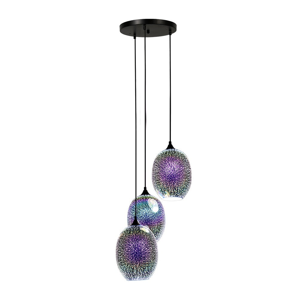 Starry Night Pendant Lights Colorful Creative Glass Lampshade Hanging Lights With Creative Color Effect Modern Home Lighting Solution For Home Restaurant Bar etc