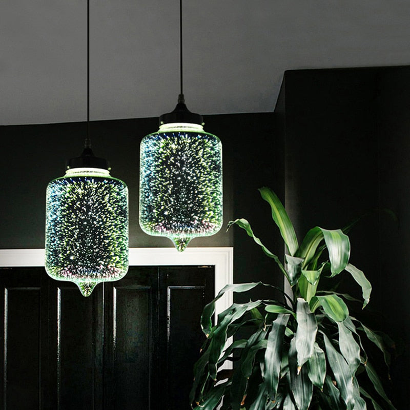 Starry Night Pendant Lights Colorful Creative Glass Lampshade Hanging Lights With Creative Color Effect Modern Home Lighting Solution For Home Restaurant Bar etc