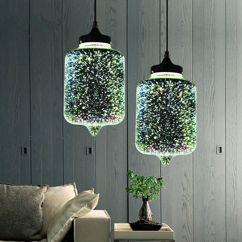 Starry Night Pendant Lights Colorful Creative Glass Lampshade Hanging Lights With Creative Color Effect Modern Home Lighting Solution For Home Restaurant Bar etc