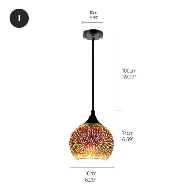 Starry Night Pendant Lights Colorful Creative Glass Lampshade Hanging Lights With Creative Color Effect Modern Home Lighting Solution For Home Restaurant Bar etc