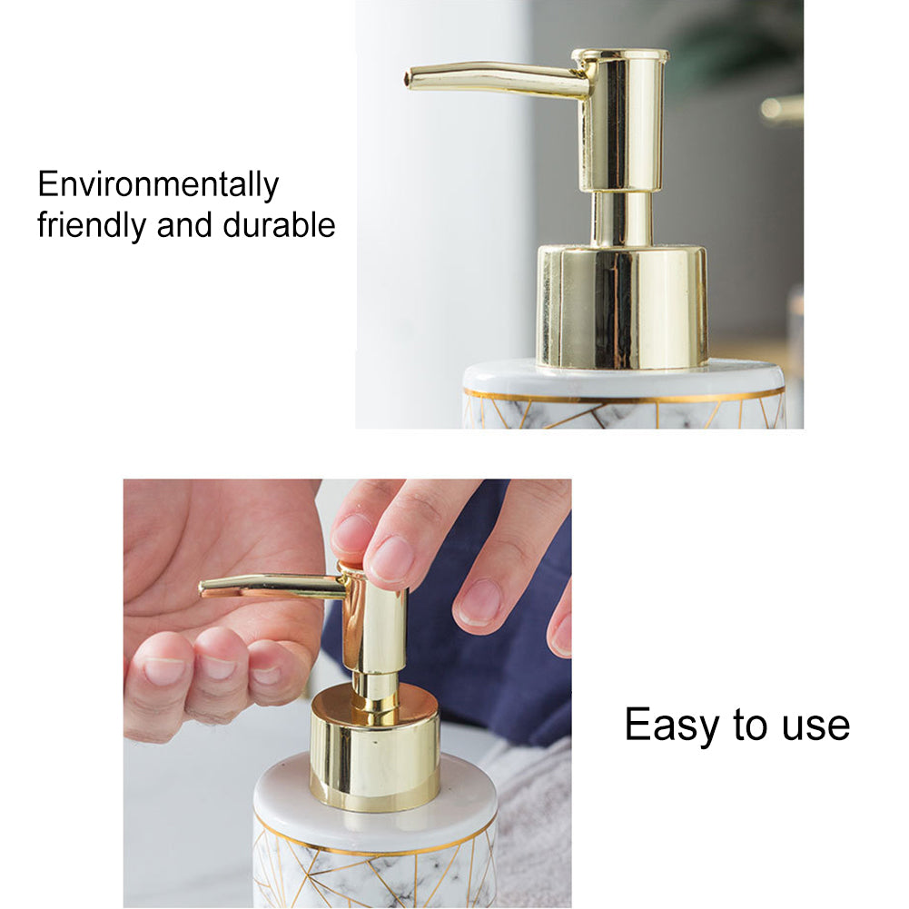 Stylish Marble Design Ceramic Liquid Soap Dispenser Pump Bottle For Washroom Hand Sanitizer Dispenser Bathroom Accessories 300ml