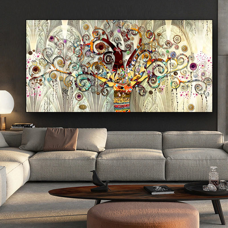 Tree Of Life Famous Artists Abstract Symbolist Wall Art Fine Art Canvas Print Picture For Luxury Living Room Bedroom Art Decor