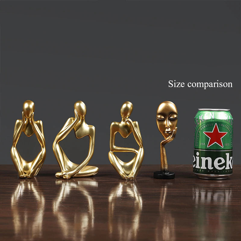 Thinker Statue Abstract Figure Sculpture Small Ornaments Resin Statue Home Crafts Home Decoration Modern Figurines For Interior