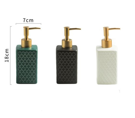 Trending Colors Ceramic Soap Dispenser For Liquid Soap Shampoo Hand Lotion Set Creative Design Modern Minimalist Bathroom Washroom Accessories