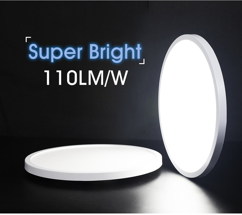 Ultra Thin Round LED Ceiling Light Black White Concept Minimalist Design Flat Circular Light For Home Kitchen Office Study Foyer Modern Interior Lighting Solution