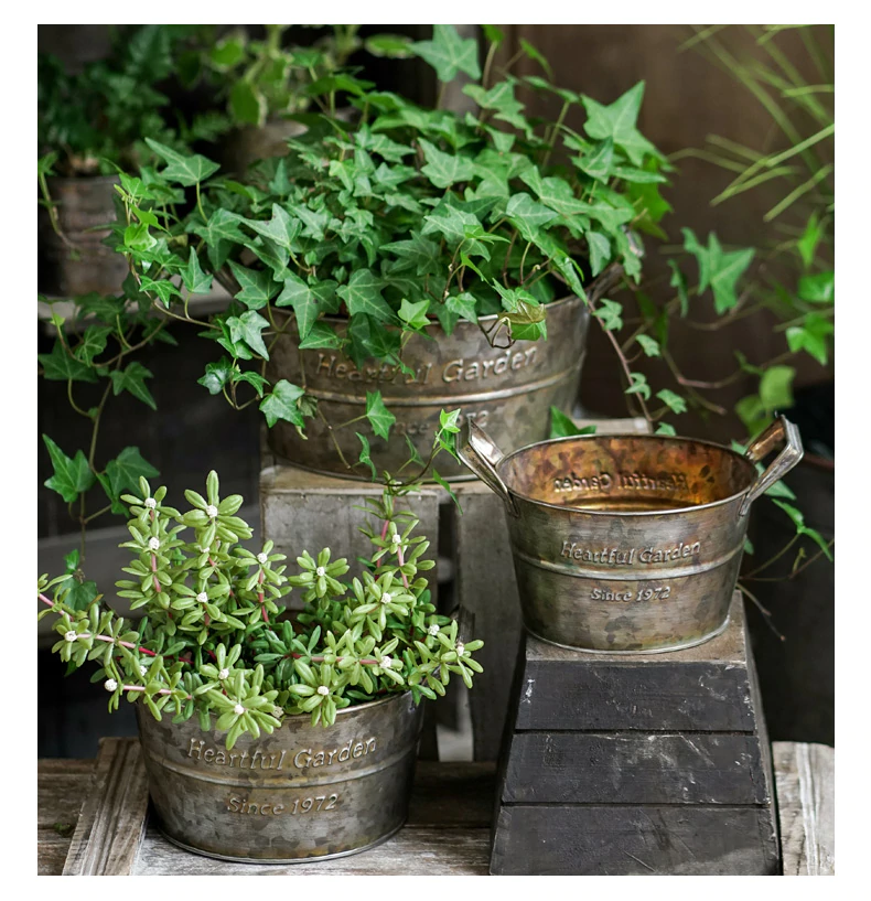 Vintage Retro Metal Vase Fruit Storage Basket With Handles For Flowers Fruit Herbs Antique Farmhouse Kitchen Plant Pot Home And Sundries Rustic Storage Trays