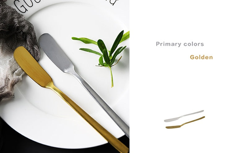 304 Stainless Steel Butter Knife Cheese Dessert Spreaders Cream Gold Black Rose Gold Knifes Western Cutlery Breakfast Tool