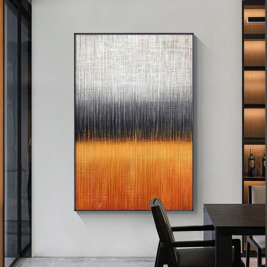 Abstract Minimalist Gray Orange Modern Aesthetics Wall Art Fine Art Canvas Prints Pictures For Contemporary Loft Apartment Living Room Home Office Decor