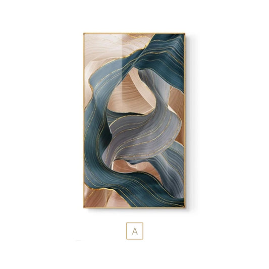 Modern Abstract Flowing Ribbon Design Luxury Wall Art Fine Art Canvas Print For Living Room Dining Room Bedroom Pictures Home Office Hotel Interior Decor