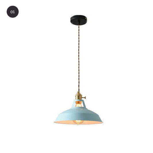 Industrial Style Pendant Hanging Lamps Colorful Vintage Lighting For Kitchen Cafe Diner Restaurant Metal Lampshade Retro Decorative Home Lighting