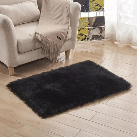 Luxury Plush Faux Fur Rugs For Bedroom Artificial Wool Soft Fluffy White Fur Rug For Living Room Bedroom Couch Area Floor Rugs