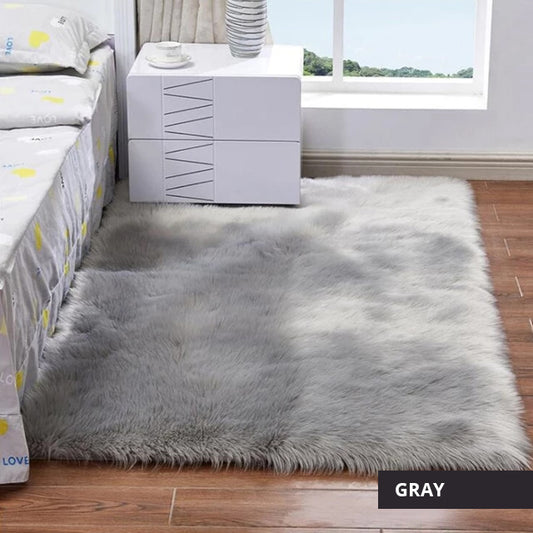 Luxury Plush Faux Fur Rugs For Bedroom Artificial Wool Soft Fluffy White Fur Rug For Living Room Bedroom Couch Area Floor Rugs