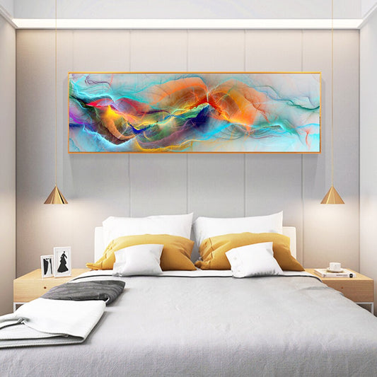 Modern Abstract Wide Format Alien Clouds Wall Art Fine Art Canvas Prints Colorful Contemporary Living Room Pictures For Above The Sofa Or Above The Bed