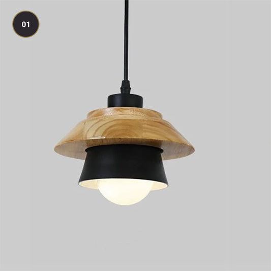 Modern Design Pendant Lamps For Kitchen Diner Cafe Restaurant Bedroom Or Study Contemporary Nordic Hanging Lights Wood & Metal Round or Square