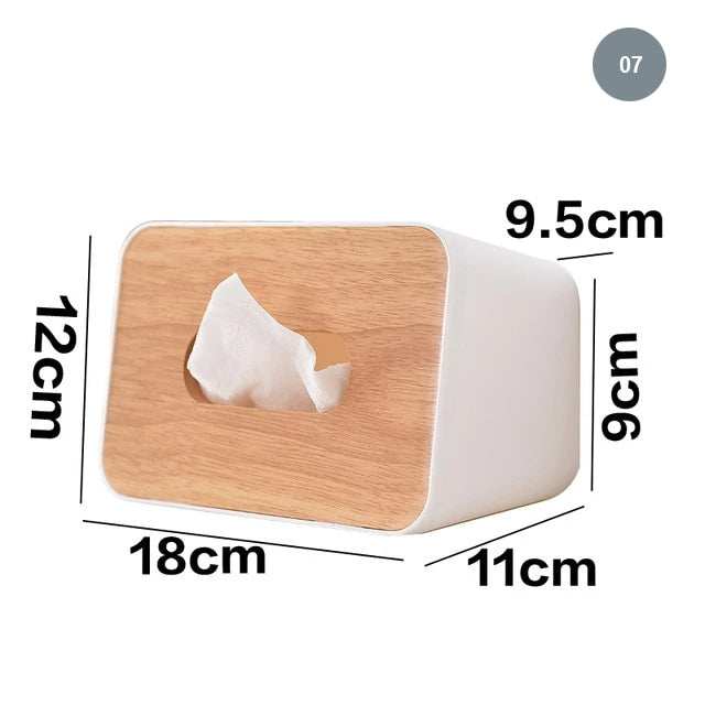 Scandinavian Tissue Box Wooden Lid Multipurpose Plastic Container Simple Modern Home Accessories Nordic Style For Kitchen Living Room Table