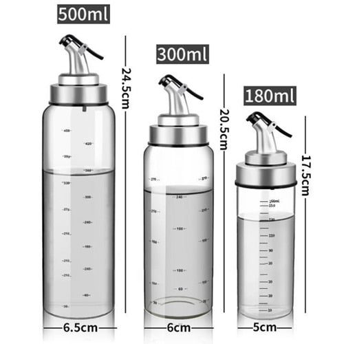 Kitchen Oil Dispenser Bottles For Olive Oil Vinegar Condiments Sauce Storage Glass Bottles With Precision Oil Control Non-Drip Nozzles