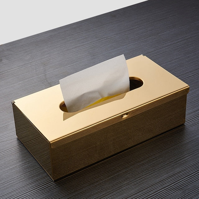 black tissue holder box