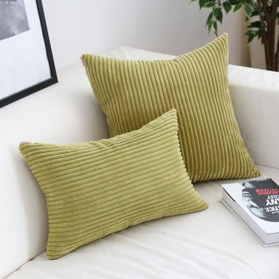 Soft Velvet Corduroy Cushion Case Bright Colors Decorative Pillow