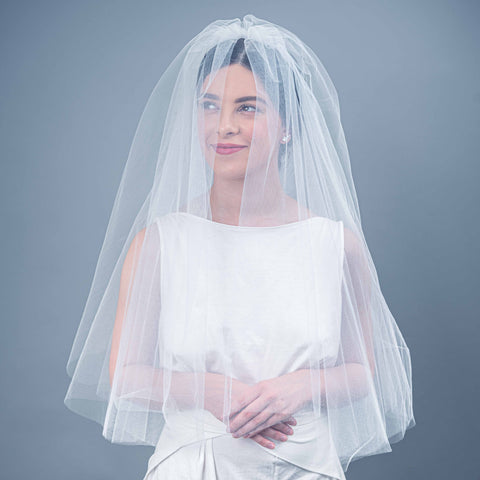 Waist length wedding veil by Lauren Ritchie Millinery