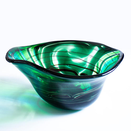 fan glass bowl