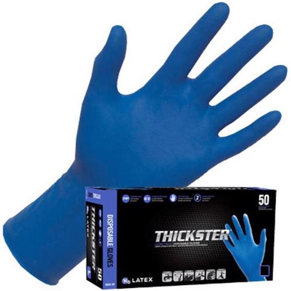 SAS Safety Thickster 6603 14mil Powdered Disposable Latex Gloves - Large-10 Boxes/1 Case