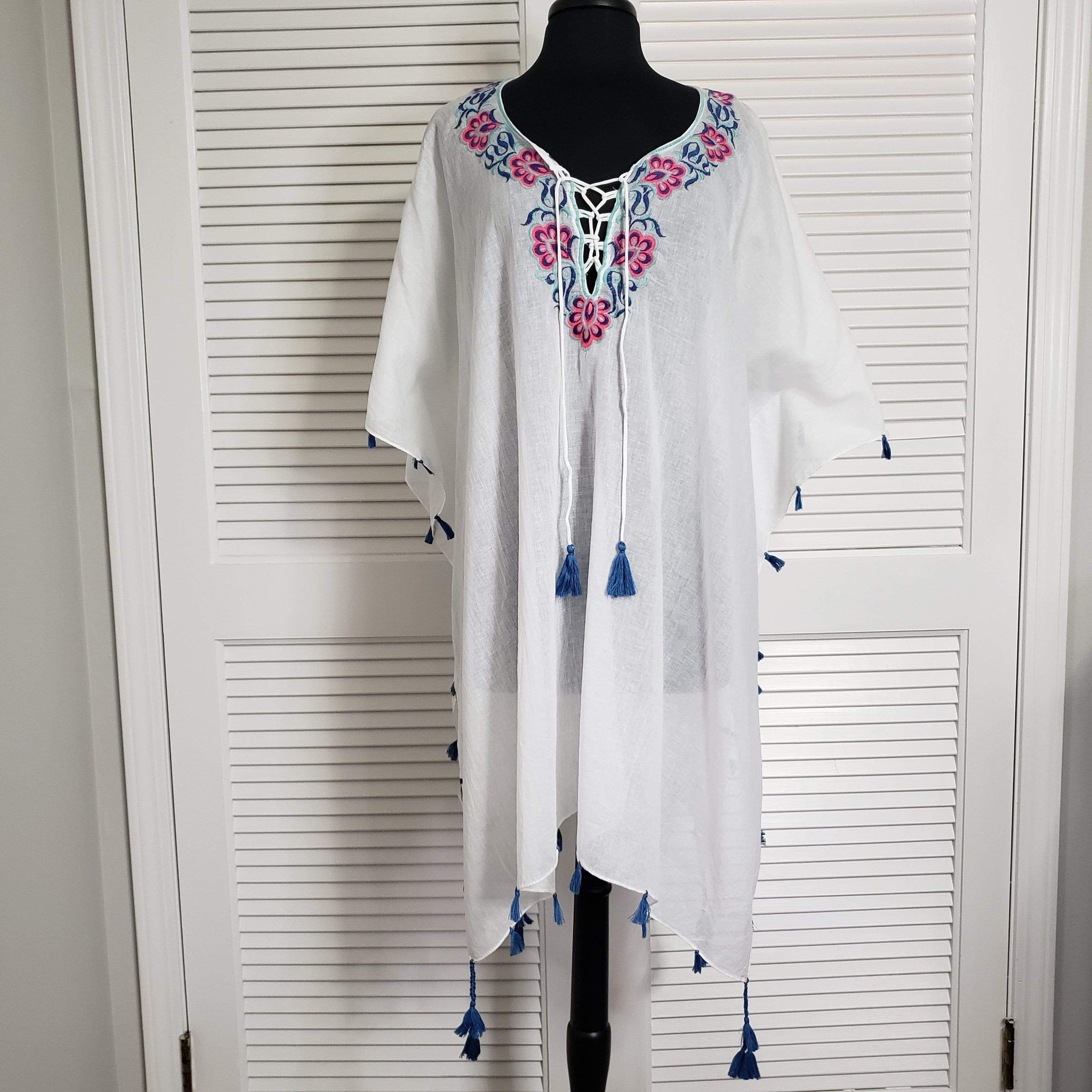 embroidered swim cover up