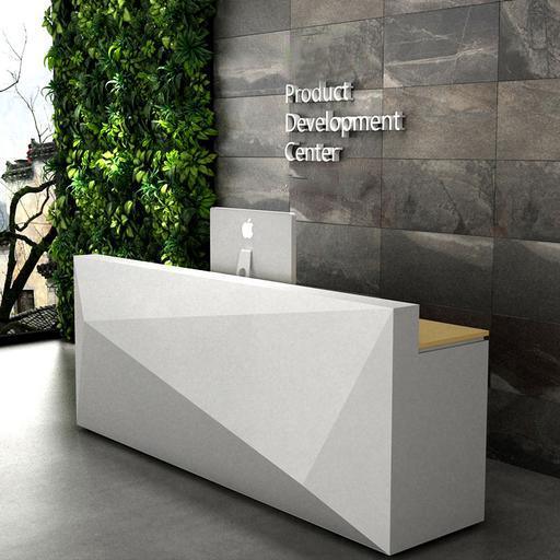 geometric reception desk