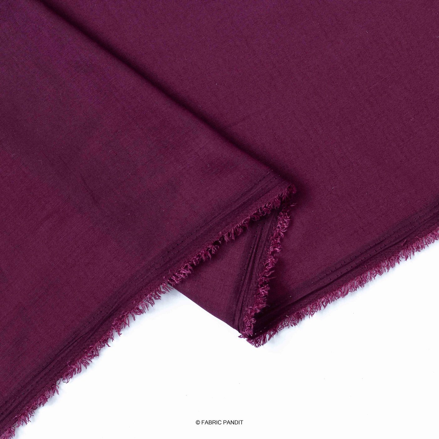Fabric Pandit Cut Piece 0.75M (CUT PIECE) Violet Wine Plain Soft Poly Muslin Fabric (Width 44 Inches)