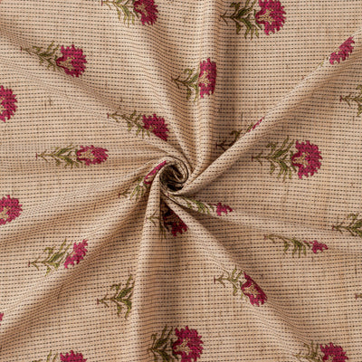 Pink & Lilac Floral Pattern Digital Printed Organza Fabric (Width 42 I –  Fabric Pandit