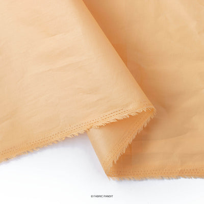 Fabric Pandit Fabric Peachy Orange Color Plain Cotton Satin Fabric (Width 42 Inches)