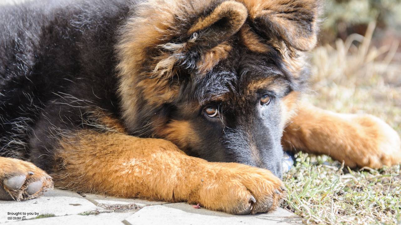 Depressed German Shepherd puppy