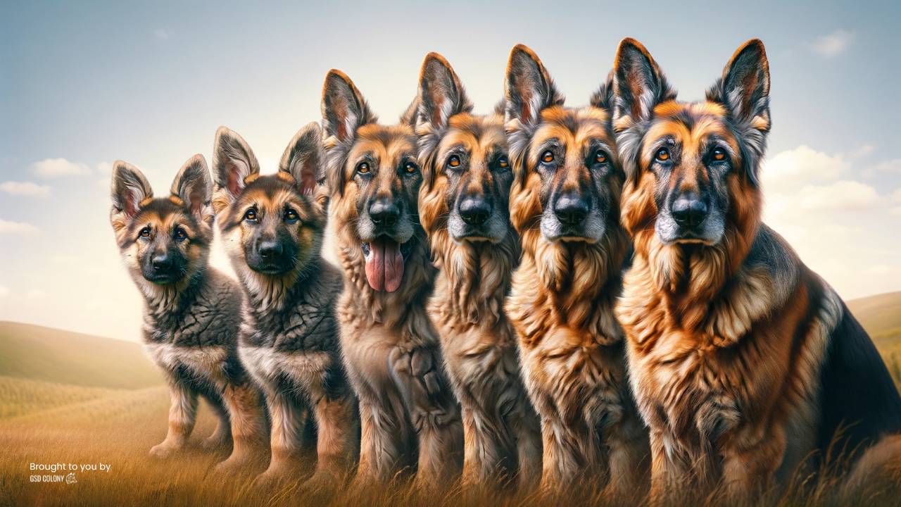 Female German Shepherd aging process