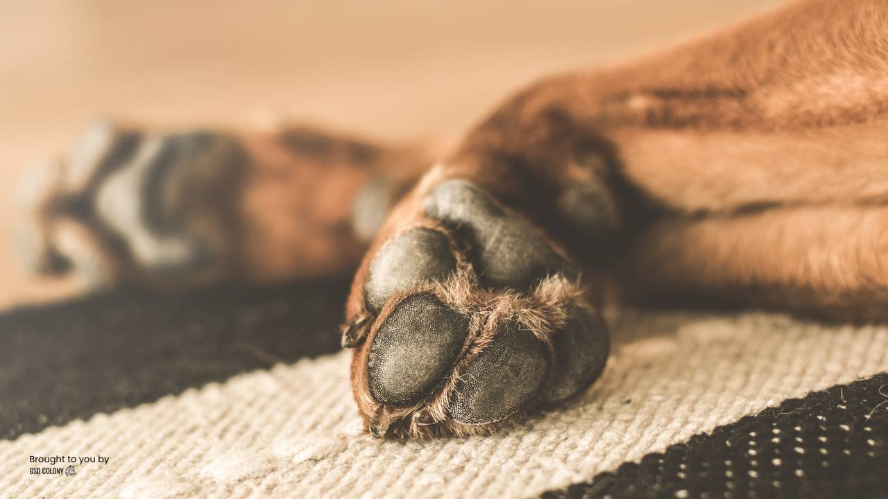 German Shepherd cracked dog paws