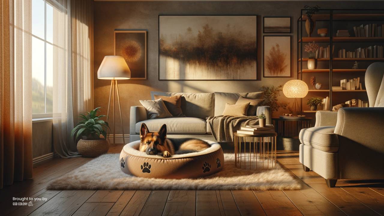 German Shepherd dog sleeping on the bed - GSD Colony