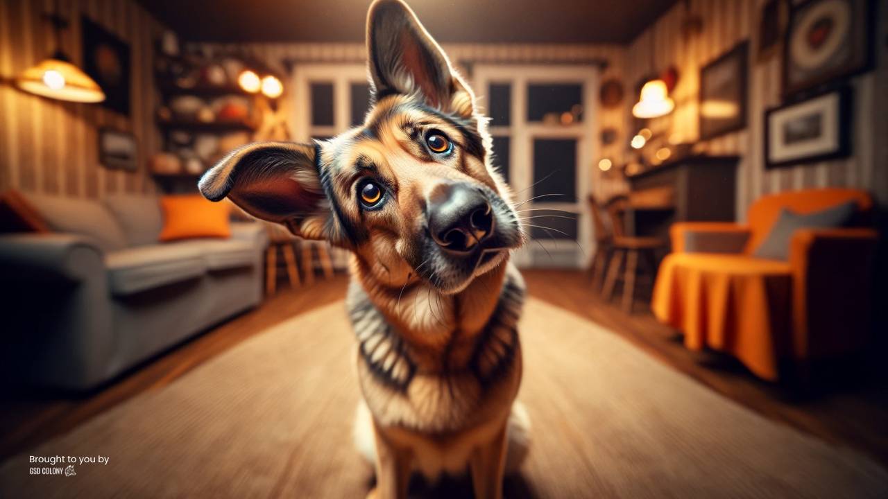 German Shepherd funny head tilts