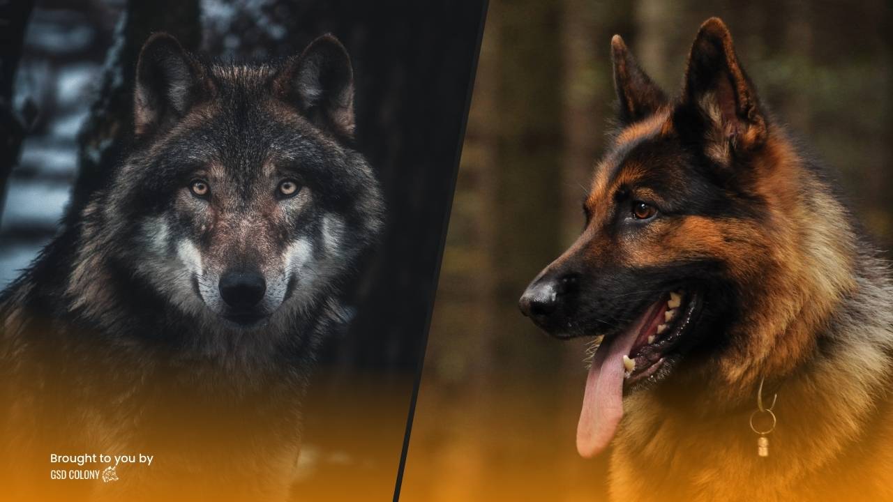 Wolf and German Shepherd dog - GSD Colony