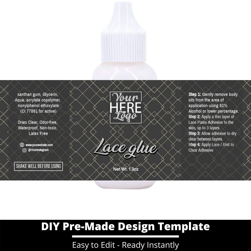 Download Lace Glue Template 180 (Design Your Lace Glue Label ...