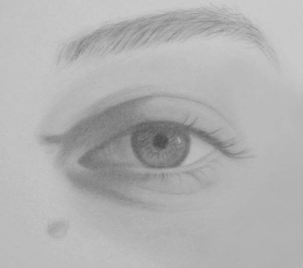 realistic male eye sketch