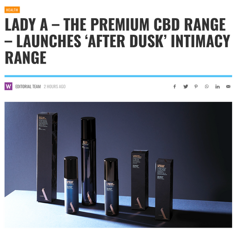 Lady A's After Dusk CBD intimacy range in Wellbeing magazine