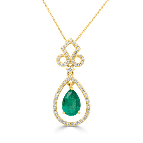 emerald necklace gold