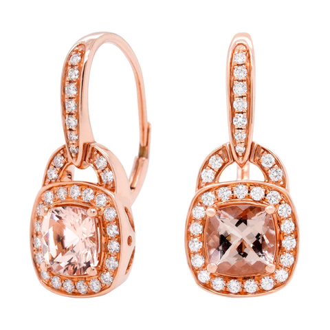 rose gold morganite earrings