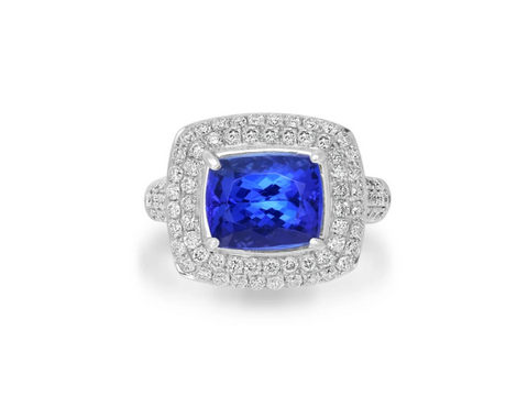 Diamond and Tanzanite Ring