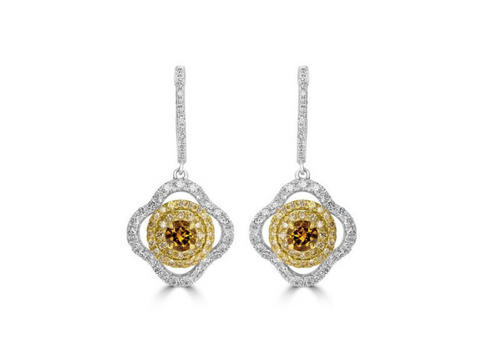 Orange Diamond Earrings