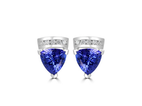 Trillion-Cut Tanzanite Earrings