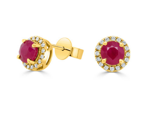 RUBY STUD EARRINGS 