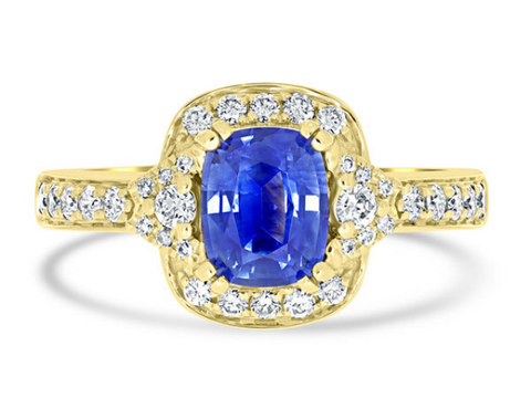 Blue Sapphire and Gold Ring