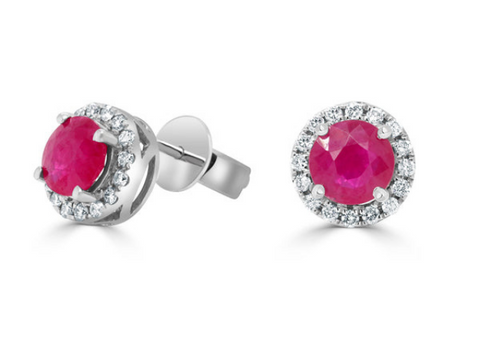 Ruby stud earrings