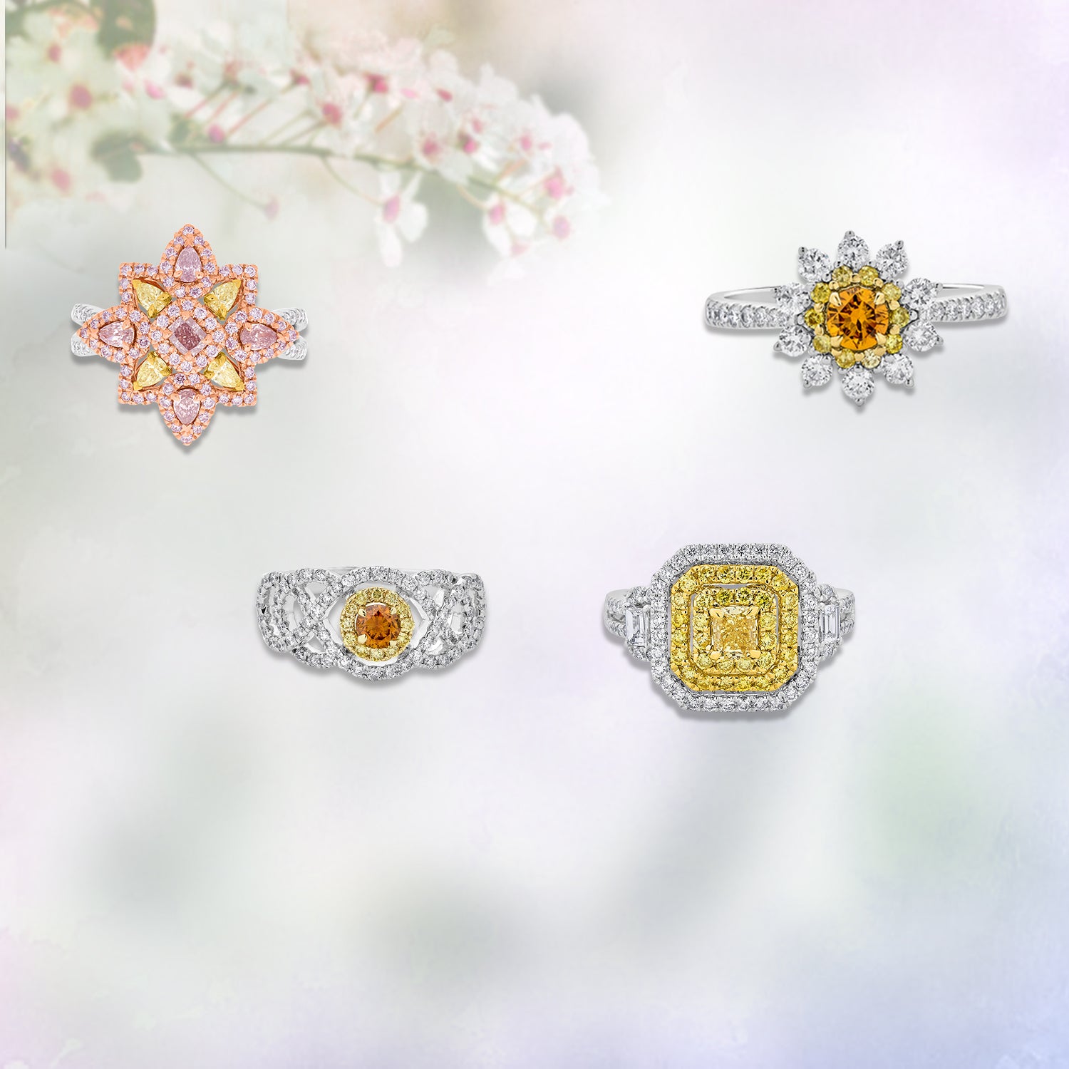 colored diamond Rings