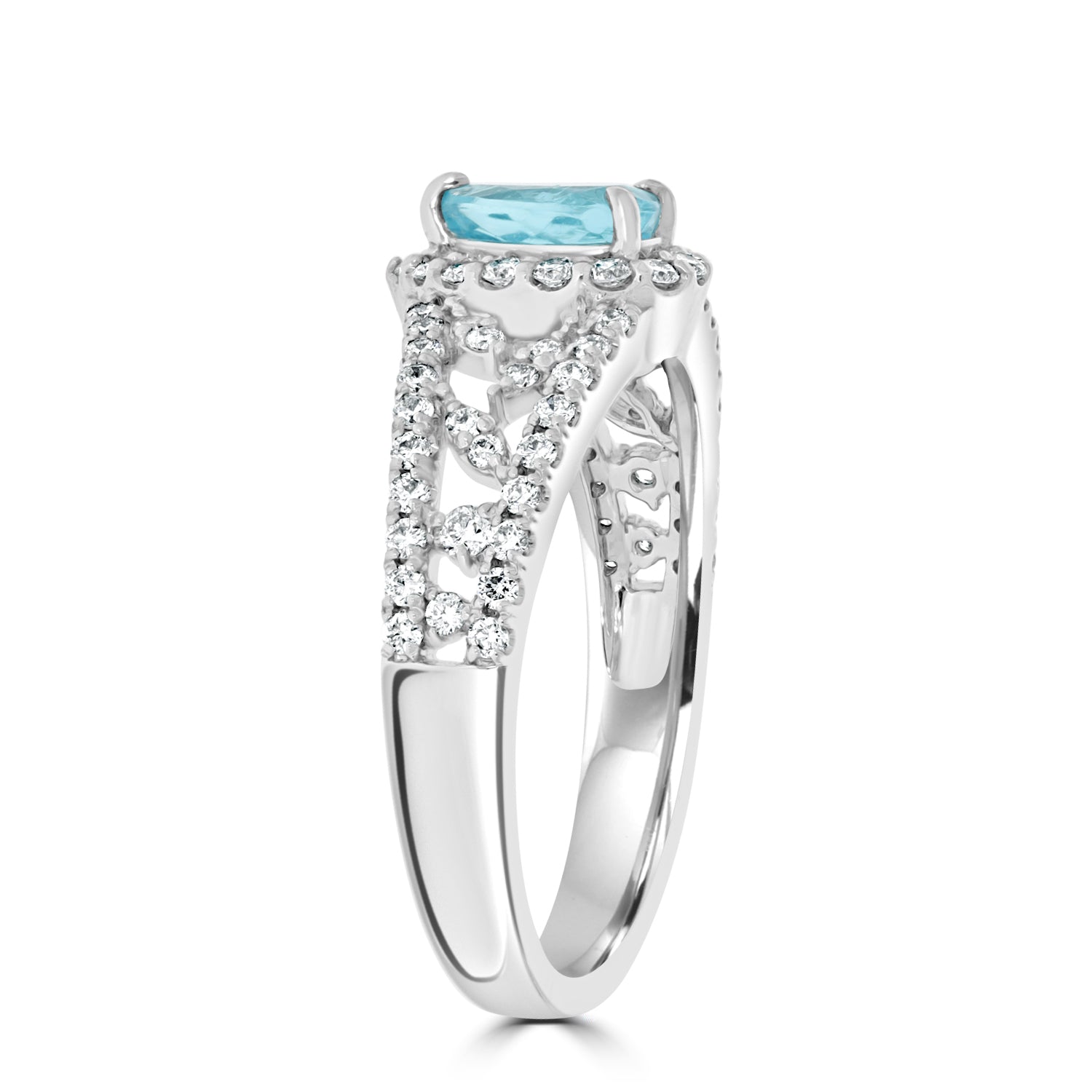 0.48ct Paraiba Rings with 0.48tct diamonds set in platinum ‐ Gem Bleu